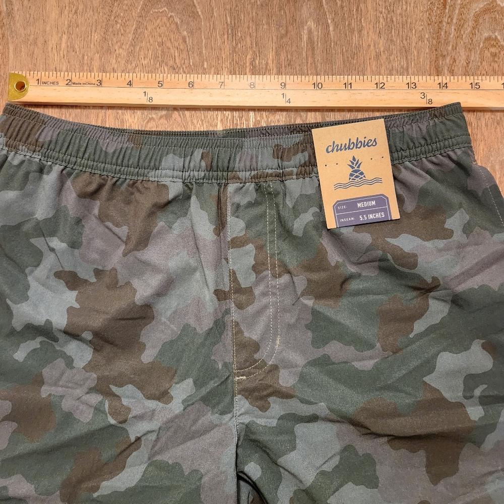 NWT CHUBBIES Men's"You Can't See Mes" Athlounger Green Camo Shorts Size Medium - Picture 10 of 12